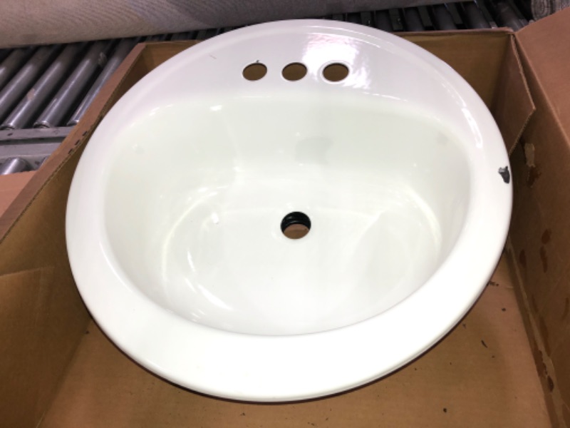 Photo 2 of *Damage shown in picture*
Bootz Industries Laurel Round Drop-In Bathroom Sink in White