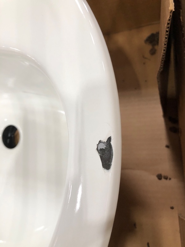 Photo 1 of *Damage shown in picture*
Bootz Industries Laurel Round Drop-In Bathroom Sink in White