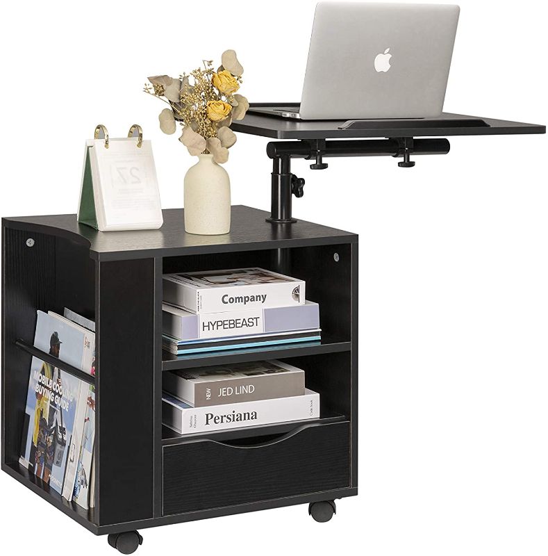 Photo 1 of *Loose Hardware*
SIDUCAL Functional Bedside Table Adjustable & Swiel Wooden Nightstand with Drawers, Rolling Laptop Desk Computer Table, Black (Right Side)
