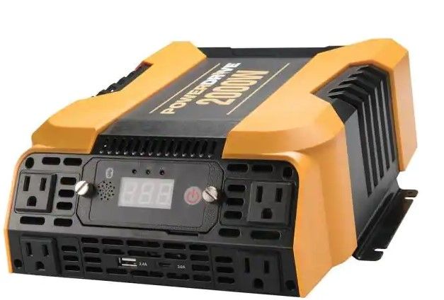 Photo 1 of 2000-Watt Power Inverter with 4 AC, Dual port - Standard USB 2.4 Amp and USB-C 3.0 Amp port, APP with Bluetooth