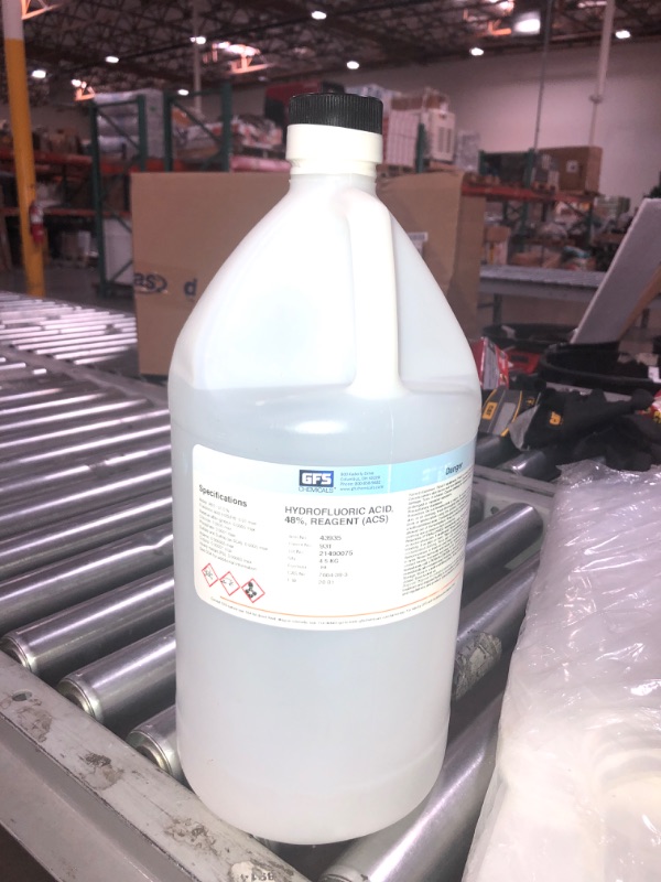 Photo 2 of *CORROSIVE**TOXIC*Hydrofluoric Acid 48% Solution (48-51%), ACS Reagent Grade, 1 Gallon