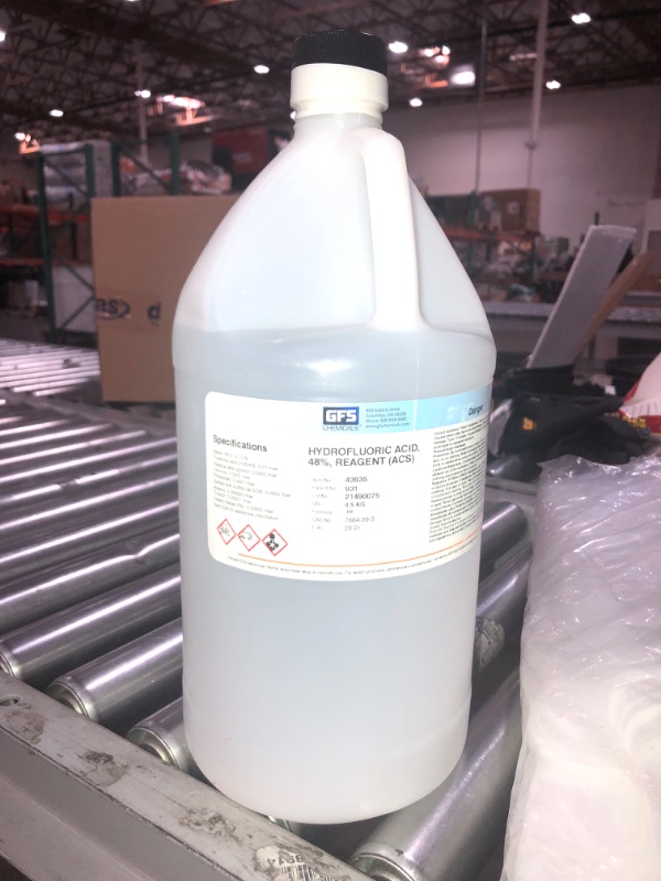 Photo 3 of *CORROSIVE**TOXIC*Hydrofluoric Acid 48% Solution (48-51%), ACS Reagent Grade, 1 Gallon