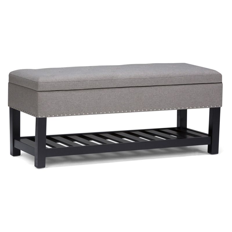 Photo 1 of **USED/MINOR DAMAGE** -Simpli Home - Lomond Storage Ottoman Bench - Dove Grey
