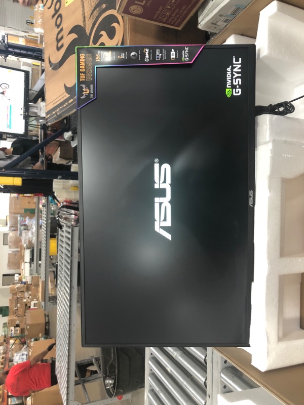 Photo 4 of *Tested/ Functional*
ASUS TUF Gaming 25" 1080P Monitor (VG259Q) - Full HD, IPS, 144Hz, 1ms, Extreme Low Motion Blur, Speaker, Adaptive-Sync, G-SYNC Compatible, VESA Mountable, DisplayPort, HDMI, Height Tilt Adjustable