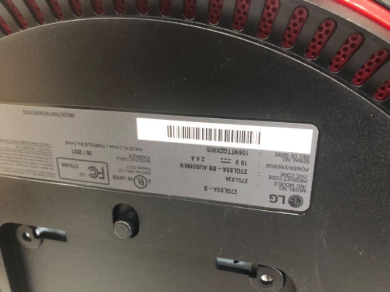 Photo 1 of *Tested/ Functional*
LG 27GL83A-B 27 Inch Ultragear QHD IPS 1ms NVIDIA G-SYNC Compatible Gaming Monitor, Black