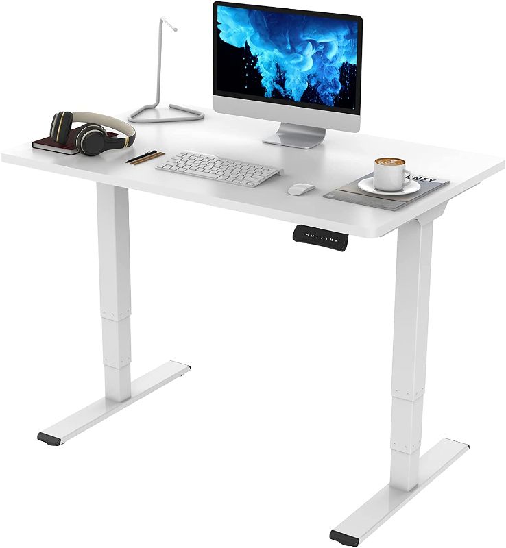 Photo 1 of Incomplete (Box 2of2) - FLEXISPOT EC5 3 Stages Dual Motor Electric Standing Desk 48x30 Inches Whole-Piece Desk Board Height Adjustable Desk Electric Stand Up Desk Sit Stand Desk - Grey 
