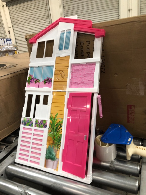 Photo 2 of Barbie 3-Story House with Pop-Up Umbrella, [Amazon Exclusive]
