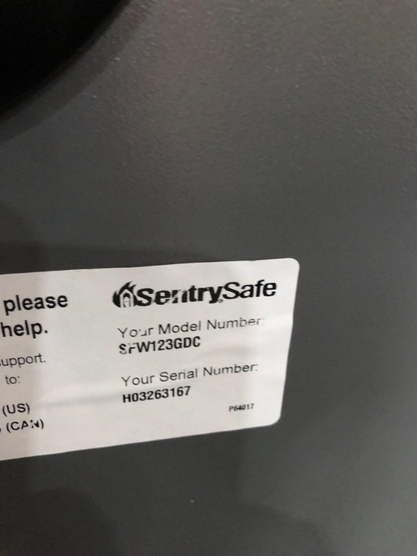 Photo 3 of SentrySafe SFW123GDC Fireproof Waterproof Safe with Digital Keypad, 1.23 Cubic Feet, Gun Metal Gray
- Missing key//Unable to open 