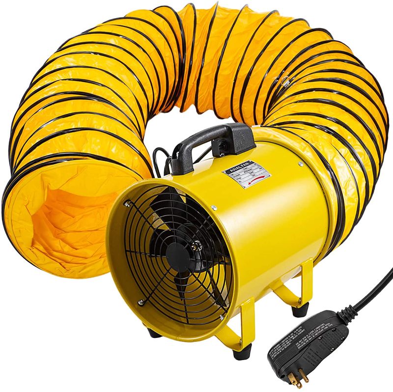 Photo 1 of *SEE COMMENT* VEVOR Utility Blower Fan, 12 Inches, 550W 1471 & 2295 CFM High Velocity Ventilator w/ 16 ft/5 m Duct Hose, Portable Ventilation Fan, Fume Extractor for Exhausting & Ventilating at Home and Job Site
