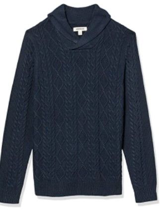 Photo 1 of Amazon Brand - Goodthreads Men's Supersoft Shawl Collar Cable Knit Pullover Sweater
SIZE: XXL TALL