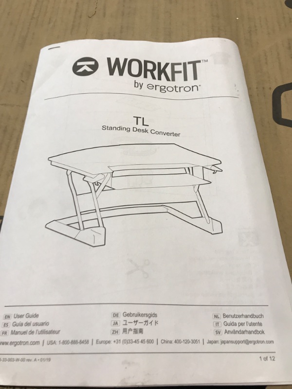 Photo 2 of Ergotron – WorkFit-TL Standing Desk Converter, Dual Monitor Sit Stand Desk Riser for Tabletops – 37.5 Inch Width, White
