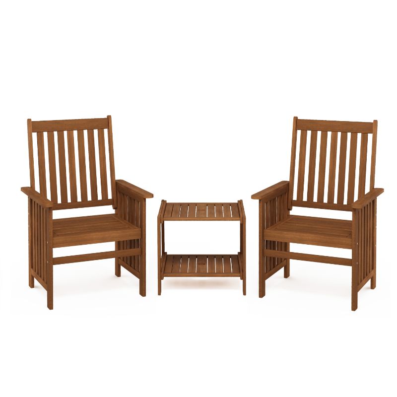 Photo 1 of Furinno Tioman Hardwood Outdoor Mississippi 3-PC Conversation Set
