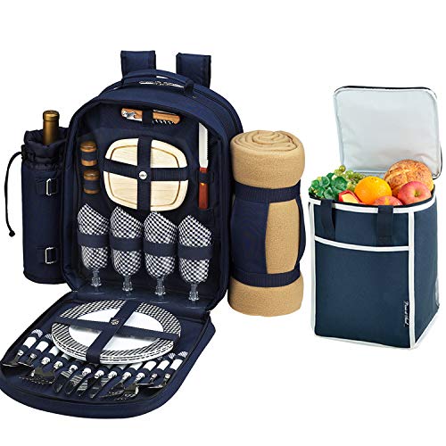 Photo 1 of Picnic at Ascot Original Equipped Backpack for 4 with Blanket - Extra Bonus Cooler - Designed & Assembled in California - Navy
