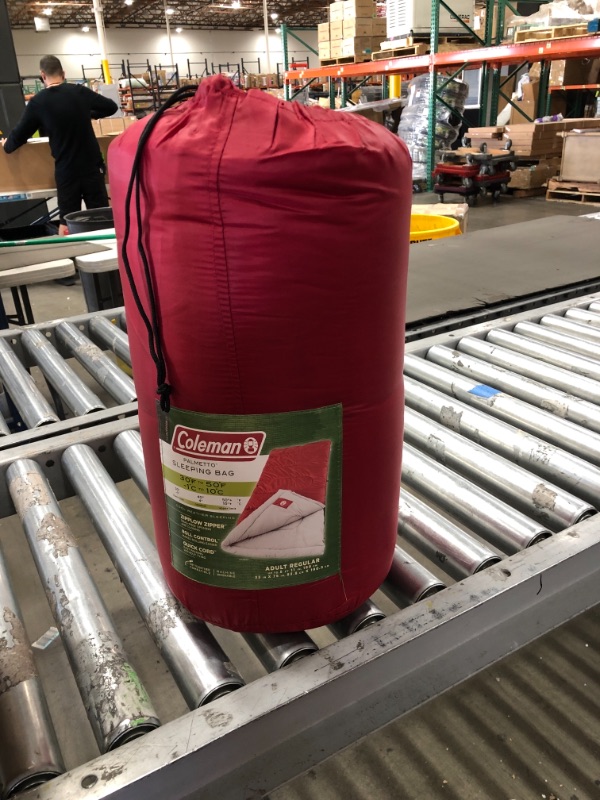 Photo 2 of Coleman Palmetto 75x33 In Retangle Sleeping Bag Red/Tan