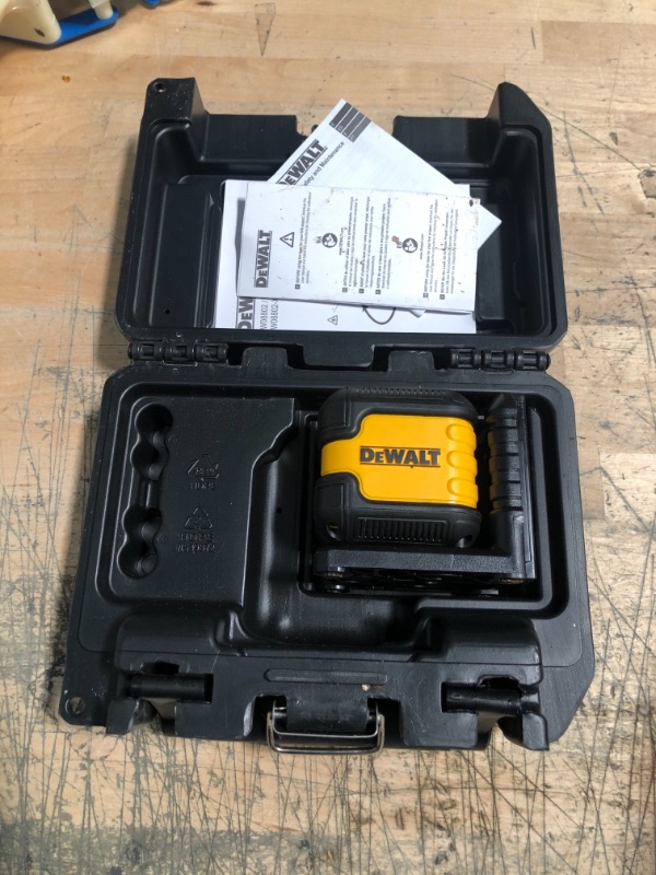 Photo 3 of DEWALT 40 ft. Red Self-Leveling Cross Line Laser Level with (2) AA Batteries & Case