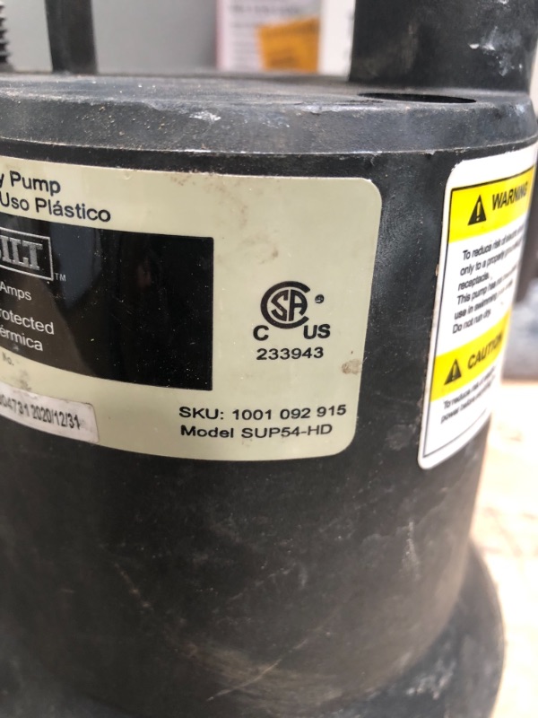 Photo 4 of 1/6 HP Plastic Submersible Utility Pump