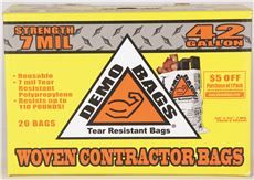 Photo 1 of Demo Bags Ultimate Pro Pack 42 Gal Contractor Bags Flap Tie 20 Pk
