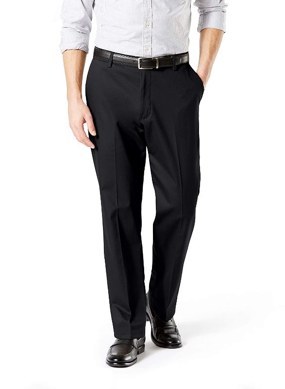 Photo 1 of Dockers Men's Classic Fit Signature Khaki Lux Cotton Stretch Pants, black, 40W x 32L
