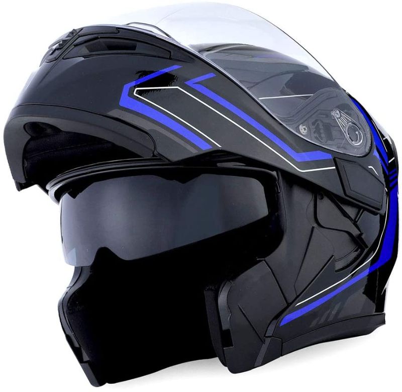 Photo 1 of 1Storm Motorcycle Modular Full Face Helmet Flip up Dual Visor Inner Sun Shield: HB89 Large 