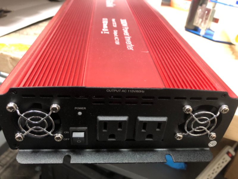 Photo 4 of 3000W Power Inverter 3000 watts Modified Sine Wave Inverter for Home Car RV with AC Outlets Converter DC 12V in to AC 110V Out(Red)