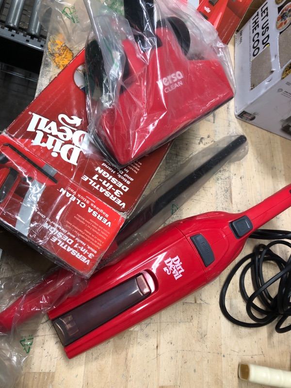 Photo 3 of Dirt Devil Versa Clean Bagless Stick Vacuum Cleaner and Hand Vac, 16feet Power Cord, SD20010, Red