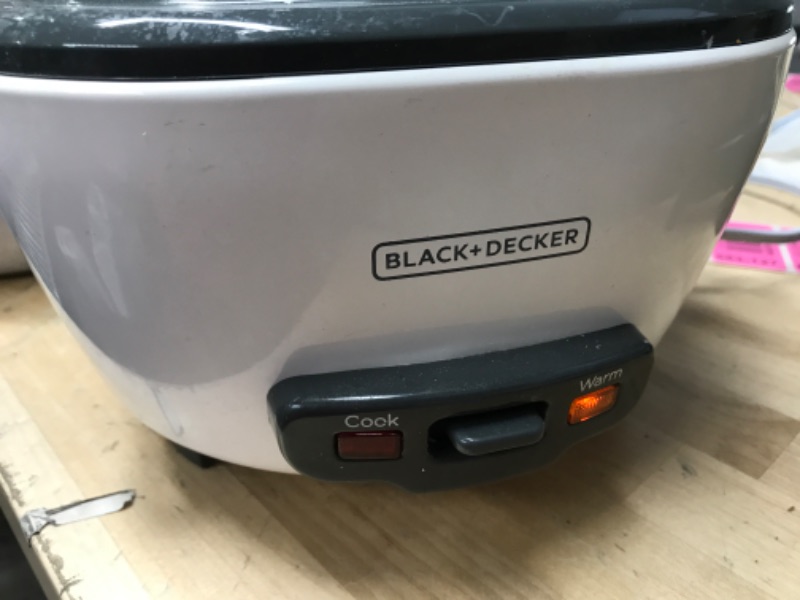 Photo 4 of BLACK+DECKER Uncooked Rice Cooker, 3-cup, White