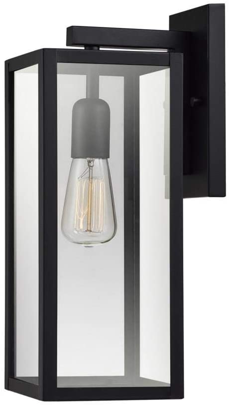 Photo 1 of Globe Electric Vintage 1-Light Matte Black Hurley Wall Sconce light bulb not included