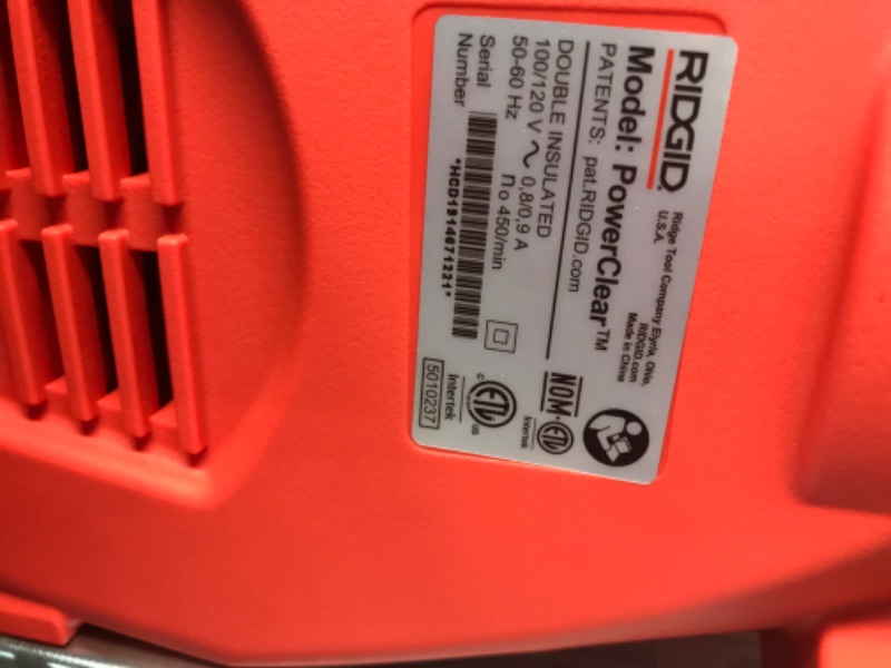 Photo 2 of RIDGID
PowerClear 120-Volt Drain Cleaning Snake Auger Machine 