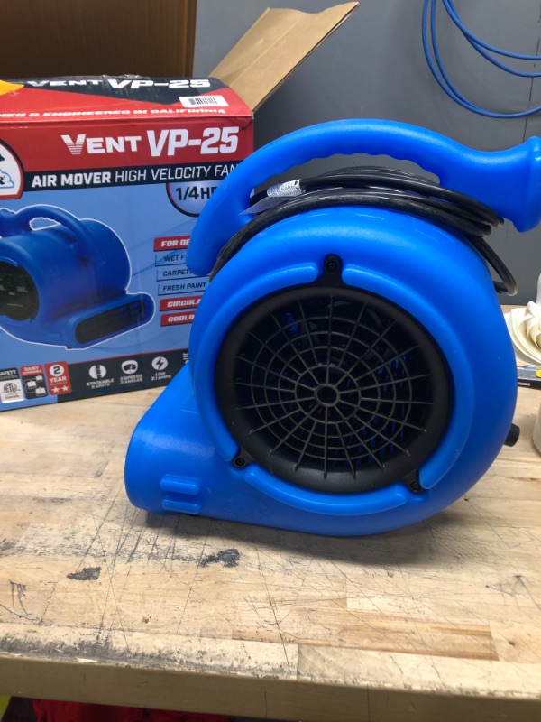 Photo 2 of B-Air
1/4 HP Air Mover Blower Fan for Water Damage Restoration Carpet Dryer Floor Home and Plumbing Use in Blue
