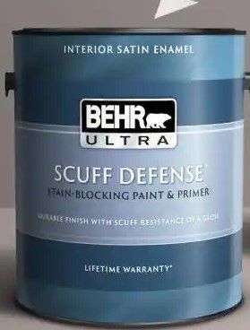 Photo 1 of 1 gal. Ultra Pure COMFY BEIGE Extra Durable Satin Enamel Interior Paint & Primer