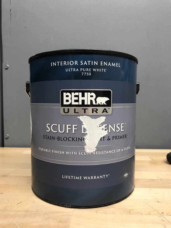 Photo 2 of 1 gal. Ultra Pure COMFY BEIGE Extra Durable Satin Enamel Interior Paint & Primer