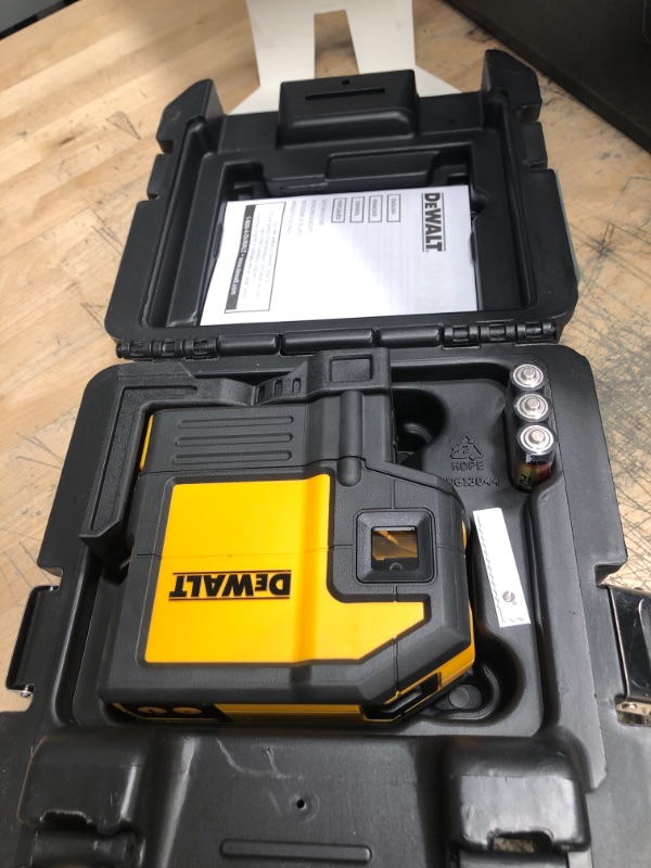 Photo 1 of 165 ft. Red Self-Leveling 5-Spot & Horizontal Line Laser Level with (3) AA Batteries & Case