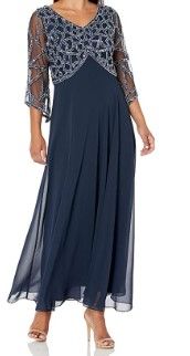 Photo 1 of J Kara Women's Petite 3/4 Sleeve Geo Beaded Gown
SIZE 6P