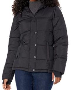 Photo 1 of Amazon Essentials Women's Heavyweight Long-Sleeve Hooded Puffer Coat SIZE L