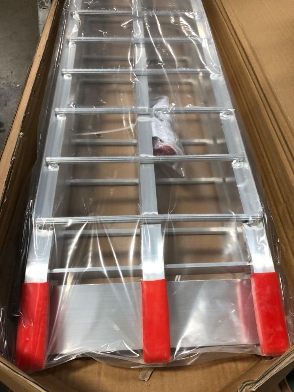 Photo 3 of **ONLY I PC*** VENDAV ATV Ramps Aluminum Folding Loading Ramps Lightweight Portable Ramps Truck Ramps Motorcycle Ramps 4 Wheeler Ramps for Pickup Trucks,Trailer,Lawn Mower,Dirt Bike.