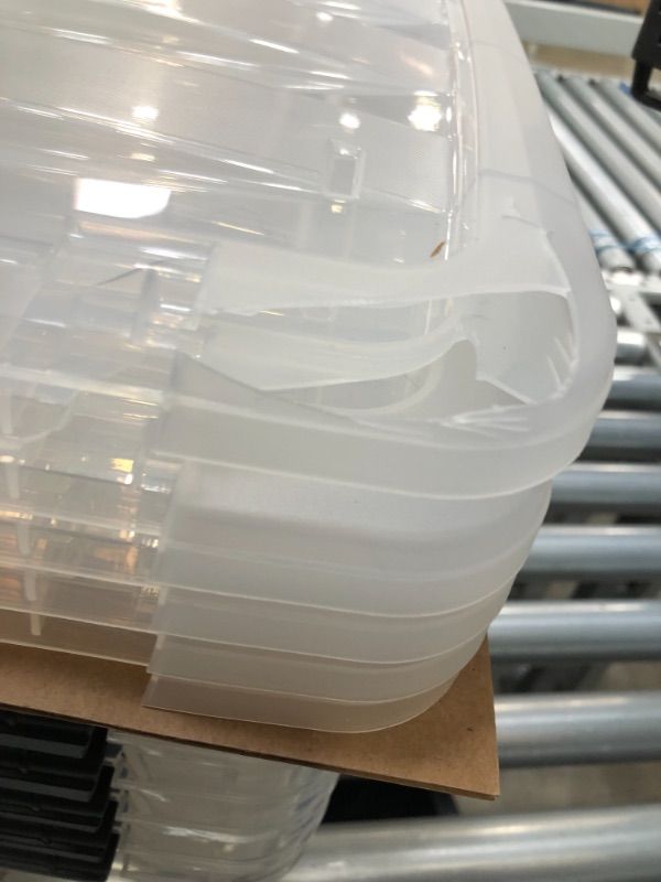 Photo 3 of IRIS Stack & Pull Storage Containers with Built-in Handles, 12 Quarts, 6 1/2" X 11" X 16 1/2", Clear, Case of 6