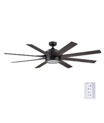 Photo 1 of **PARTS ONLY**  Honeywell Ceiling Fans 51473-01 Xerxes Ceiling Fan, 62, Matte Black & Honeywell 51035 Kaliza Modern Ceiling Fan with Remote Control, 56", Gun Metal
