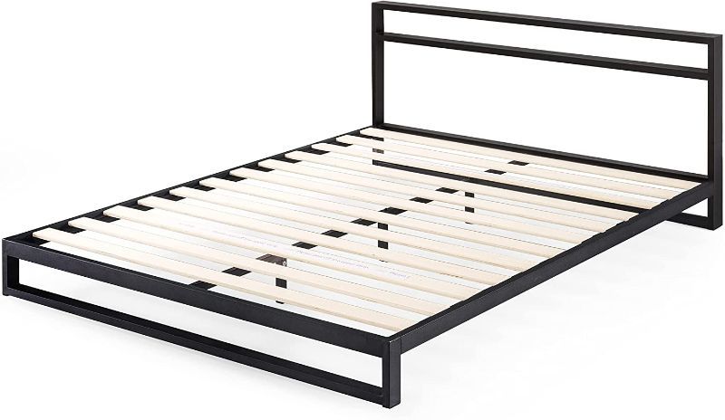 Photo 1 of *USED* *MISSING HARDWARE* ZINUS TRISHA METAL PLATFORMA BED FRAME WITH HEADBOARD / WOOD SLAT SUPPORT / NO BOX SPRING NEEDED / EASY ASSEMBLY, QUEEN
