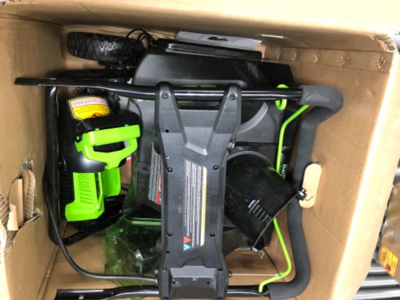 Photo 4 of **MISSING BATTERY AND HANDLE** 
Greenworks Pro 80V 20 inch Snow Thrower with 2Ah Battery and Charger
