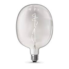 Photo 1 of 75-Watt Equivalent C53 Dimmable Curve Filament Oversized Clear Glass E26 Vintage Edison LED Light Bulb Daylight 5000K