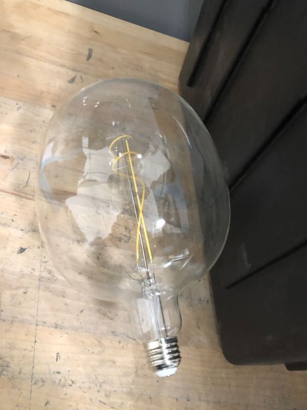 Photo 2 of 75-Watt Equivalent C53 Dimmable Curve Filament Oversized Clear Glass E26 Vintage Edison LED Light Bulb Daylight 5000K