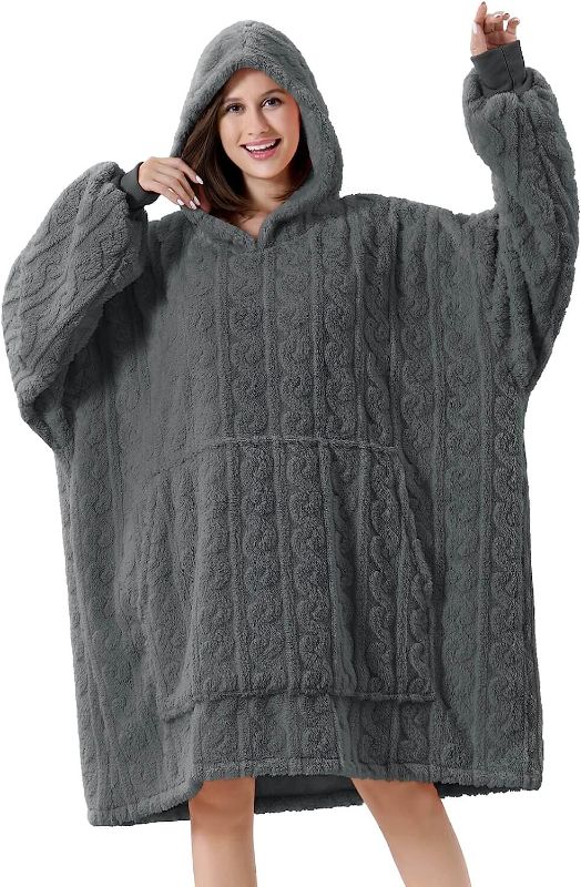 Photo 1 of FestiCorp Oversized Blanket Hoodie for Adults - Extra Long Wearable Sweatshirt with Giant Sleeve, Hood and Pocket
