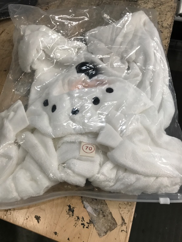Photo 1 of Baby Boy Girl Hooded Jumpsuit Toddler Infant Newborn Winter Fleece Long Sleeve Snowman Romper with Zipper (Snowman, 0-6 Months)
