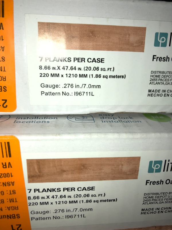 Photo 2 of  9 cases- Lifeproof Fresh Oak 8.7 in. W x 47.6 in. L Luxury Vinyl Plank Flooring (20.06 sq. ft. / case)