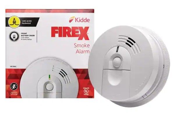 Photo 1 of Kidde Firex Smoke Detector, Hardwired with Battery Backup & Front-Load Battery Door, Smoke Alarm