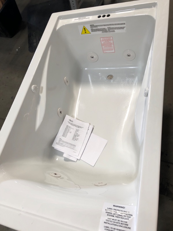 Photo 7 of American Standard Everclean Whirlpool Bathtub Tub Deep 60x36" White 2771lc.020
