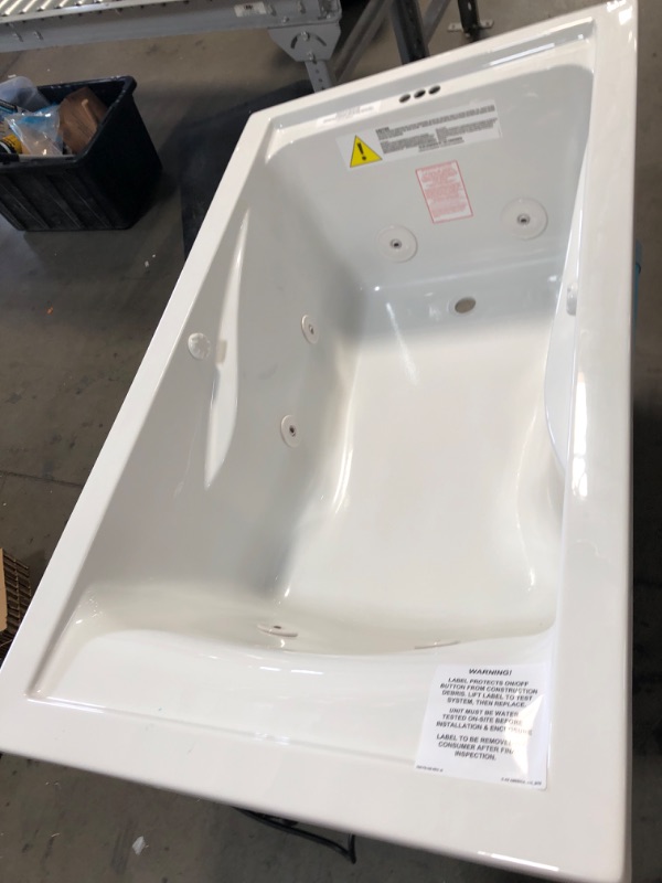 Photo 6 of American Standard Everclean Whirlpool Bathtub Tub Deep 60x36" White 2771lc.020
