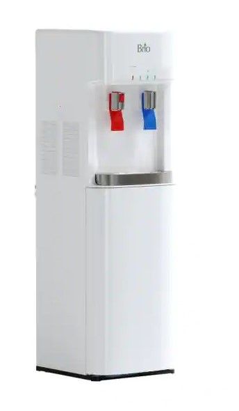 Photo 1 of Brio 300 Series Hot and Cold Water Self Cleaning Ozone Bottom Loading Water Cooler Water Dispenser in White
