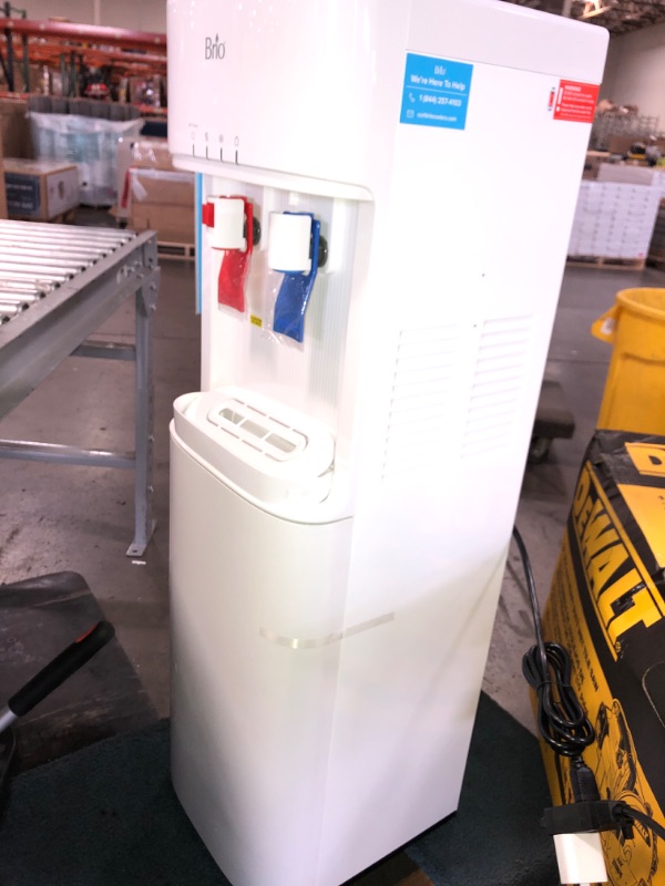 Photo 2 of Brio 300 Series Hot and Cold Water Self Cleaning Ozone Bottom Loading Water Cooler Water Dispenser in White
