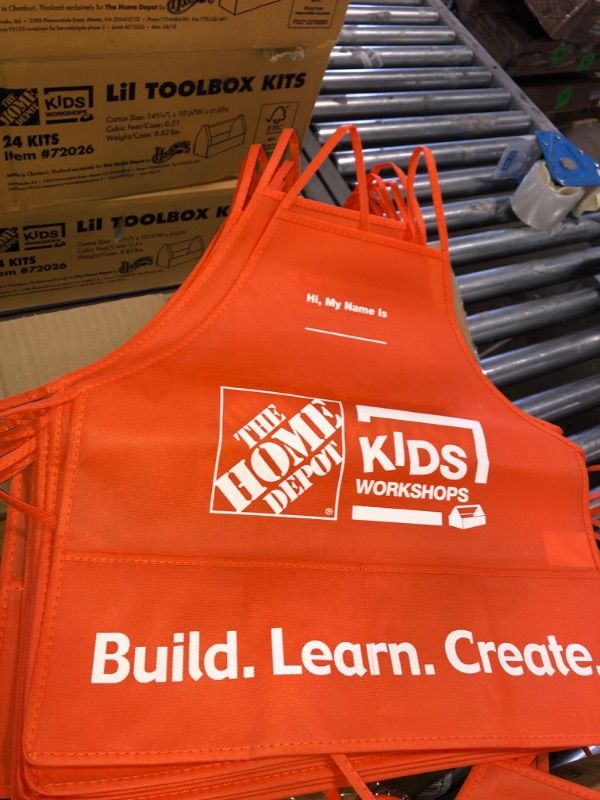 Photo 2 of Home Depot Kids Workshops Apron-10 pack -orange fits -2-3 years old 